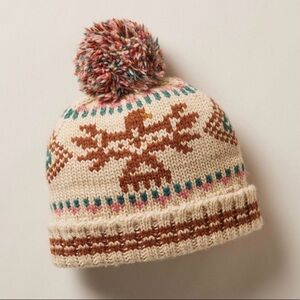FRENCH KNOT X SUNDANCE Eagle Heights 100% Wool Pom Pom Hat One Size Beige Boho